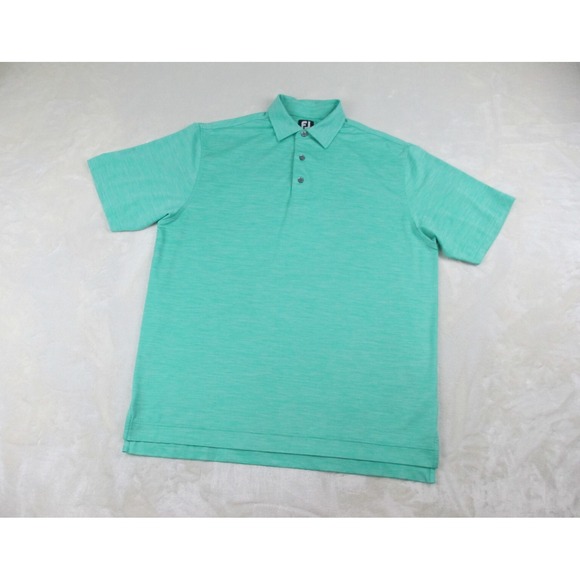 FootJoy Polo Shirt Mens Large‎ Green Performance Lightweight Golf Golfer Casual* - Picture 2 of 12